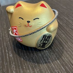 Bangle Bracelet. Marcasite stones. Hinged closure